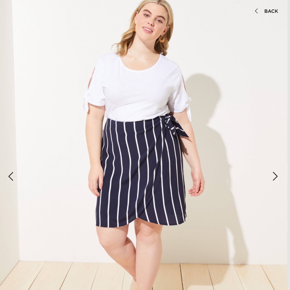 ANN TAYLOR LOFT Striped Wrap Skirt